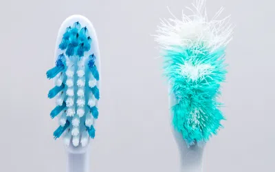 A minha escova de dentes fica desgastada em pouco tempo